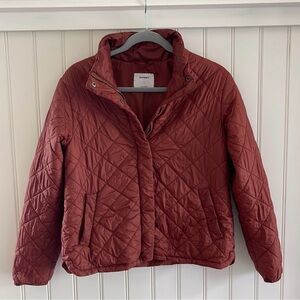 Quilted Jacket - Rust rusty earthy clay red